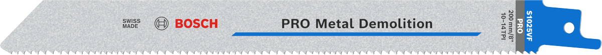 다양한 톱니 모양의 Bosch PRO Metal Demolition S1025VF 블레이드.