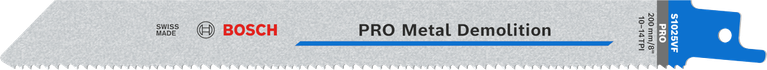 다양한 톱니 모양의 Bosch PRO Metal Demolition S1025VF 블레이드.