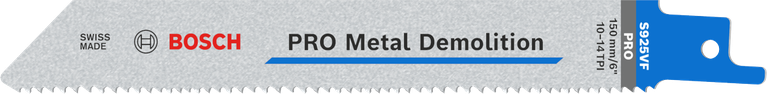 다양한 톱니 모양의 Bosch PRO Metal Demolition S925VF 블레이드.