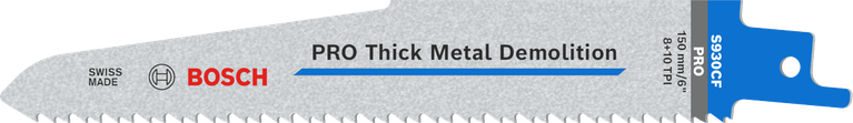 PRO Thick Metal Demolition S930CF 날, 1.6 x 22 x 150mm, 5개 Bosch PRO 두꺼운 금속 파괴용 S930CF 블레이드, 마이크로 엣지.