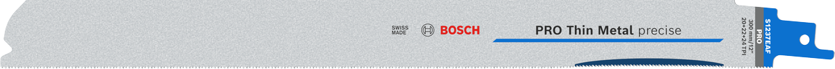 Bosch PRO Thin Metal 정밀 S1237EAF 블레이드는 정밀한 금속 절단에 적합합니다.