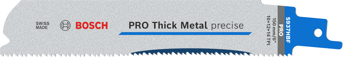 Bosch PRO Thick Metal 정밀 S937HBF 블레이드, 3x3 이빨 디자인.