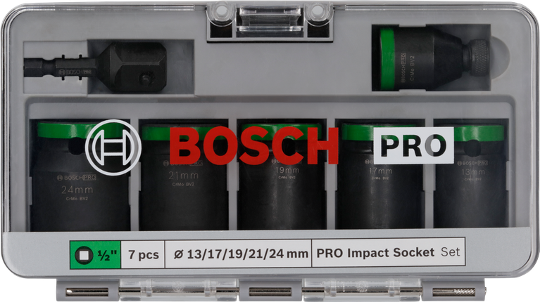 Bosch PRO 임팩트 소켓 세트 1/2″ 7개.