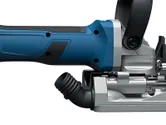 먼지 배출 기능이 있는 Bosch GFF 18V-22 비스킷 조인터 핸들.