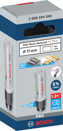 PRO Multi Material PC Plus 홀쏘, 17mm PRO Multi Material PC Plus 홀쏘, 17mm