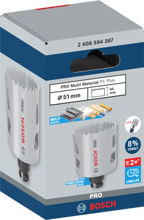 PRO Multi Material PC Plus 홀쏘, 51mm PRO Multi Material PC Plus 홀쏘, 51mm