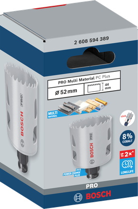 PRO Multi Material PC Plus 홀쏘, 52mm PRO Multi Material PC Plus 홀쏘, 52mm