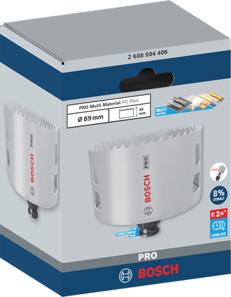 PRO Multi Material PC Plus 홀쏘, 89mm PRO Multi Material PC Plus 홀쏘, 89mm