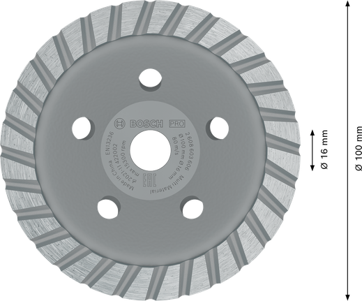 Bosch PRO 다중 재료 연삭 헤드, 직경 100mm.