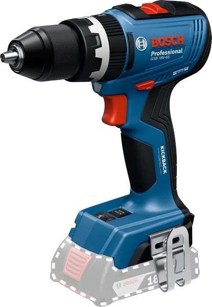 Bosch GSB 18V-65 무선 드릴 (킥백 제어 기능 포함).