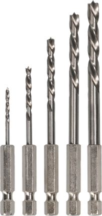 PRO Wood HSS 브래드 포인트 드릴 비트 세트, 5개 Bosch PRO 우드 HSS 브래드 포인트 드릴 비트 세트, 5가지 사이즈.