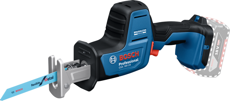 금속 절단용 Bosch GSA 18V-24 왕복톱.