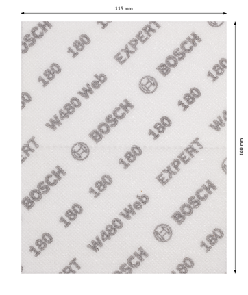 EXPERT W480 Web 1/4 핸드 샌딩 시트, 115 x 140mm, G180 Bosch EXPERT W480 웹 핸드 샌딩 시트 115x140mm G180.