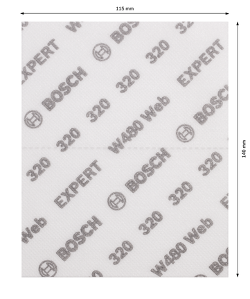 EXPERT W480 Web 1/4 핸드 샌딩 시트, 115 x 140mm, G320 Bosch EXPERT W480 웹 1/4 핸드 샌딩 시트 G320.