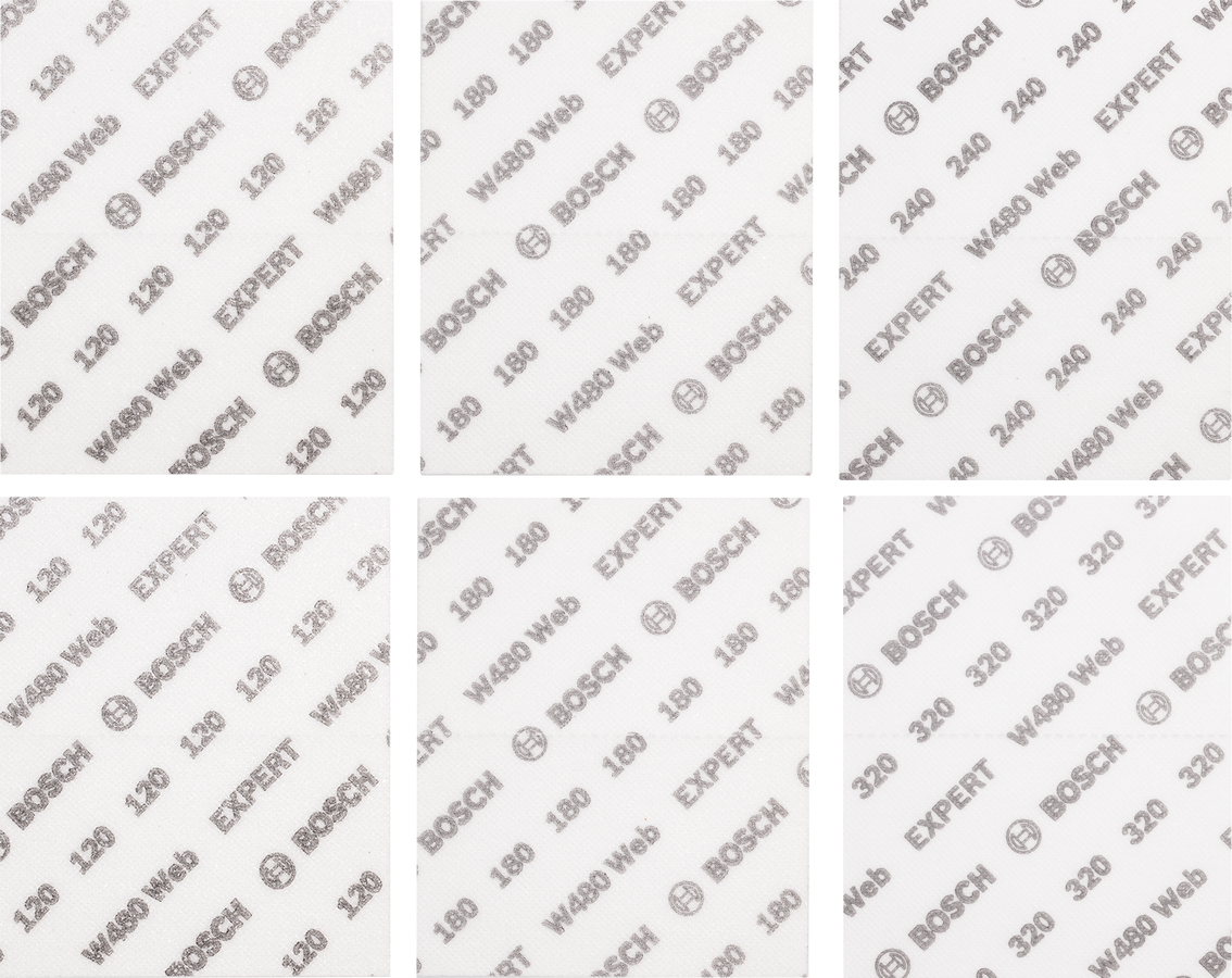 Bosch EXPERT W480 샌딩 시트 다양한 그릿 세트.