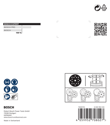 EXPERT O780 포일 샌딩 디스크, 125mm, G240 Bosch EXPERT O780 125mm 샌딩 디스크