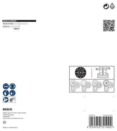 EXPERT O780 포일 샌딩 디스크, 150mm, G400 Bosch EXPERT O780 포일 샌딩 디스크 150mm G400