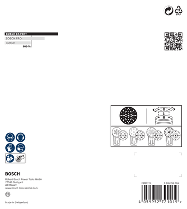 EXPERT O780 포일 샌딩 디스크 세트, 150mm, G80(3개), G120(3개), G180(3개), 총 9개 Bosch EXPERT O780 샌딩 디스크 세트 150mm 9개.