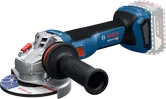 측면 핸들이 달린 Bosch GWS 18V-11 무선 각도 그라인더.