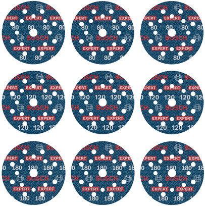 Bosch EXPERT O780 포일 샌딩 디스크 세트, 125mm 다양한 그릿.