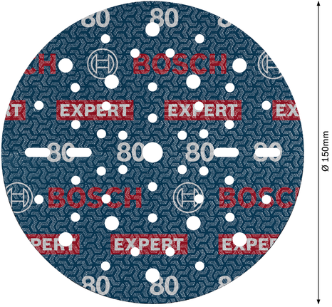 EXPERT O780 포일 샌딩 디스크, 150mm, G80 Bosch EXPERT O780 포일 샌딩 디스크 150mm 그릿 80.