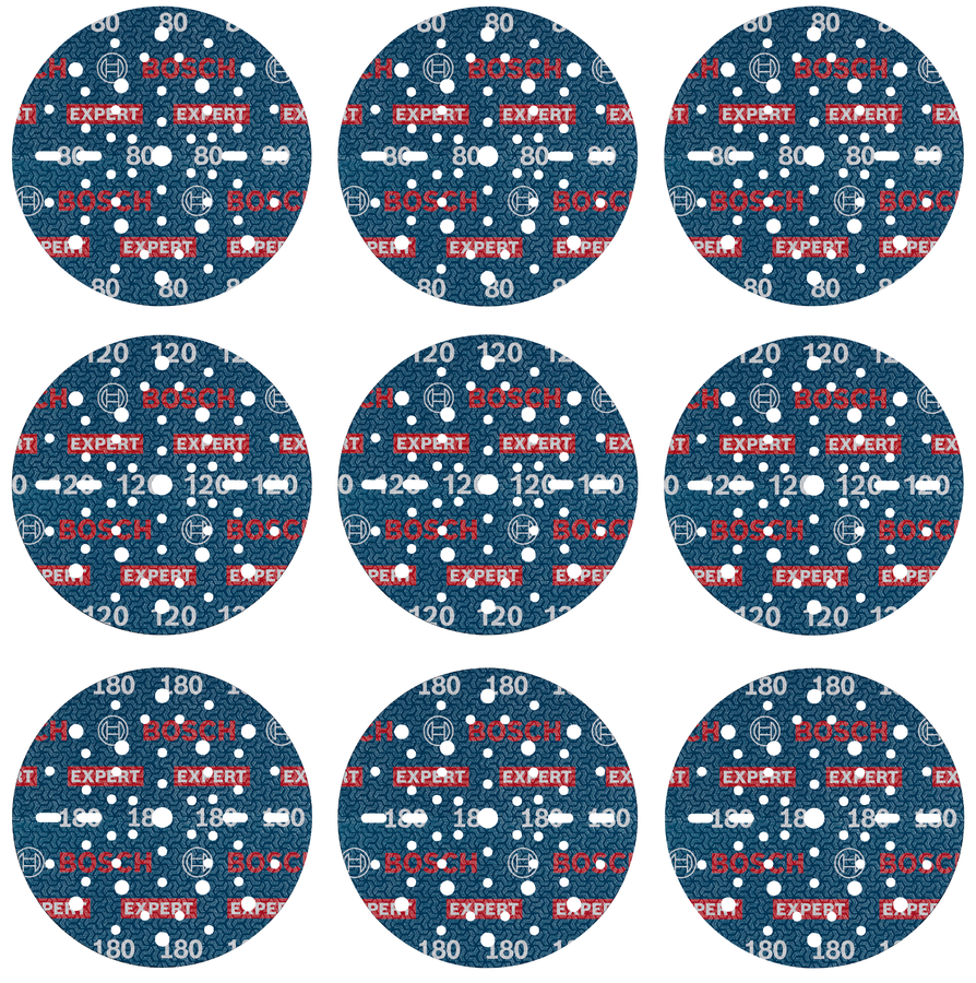 Bosch EXPERT O780 포일 샌딩 디스크 세트, 150mm 다양한 그릿.
