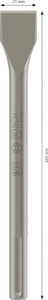 PRO SDS max-4C 플랫 치즐, 25 x 280mm Bosch PRO SDS max-4C 평치즐 25x280mm.