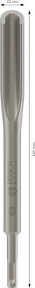 PRO SDS plus Hollow Gouging Bosch PRO SDS 플러스 홀로우 고우징 끌, 22x250mm.