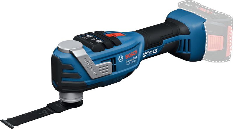 Starlock 시스템이 장착된 Bosch GOP 18V-40 무선 멀티툴.