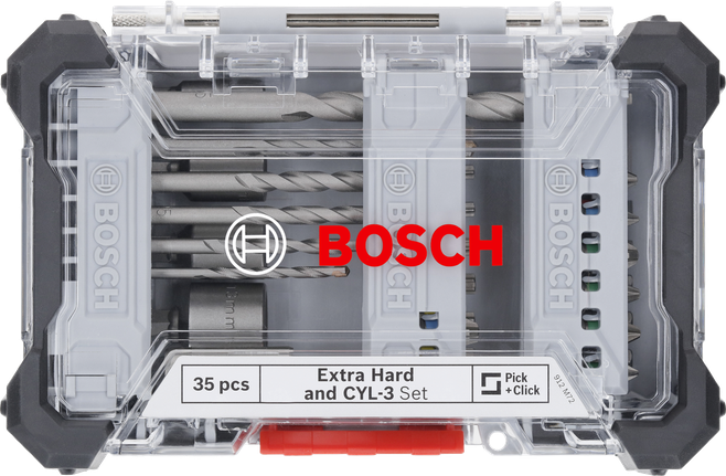 Bosch 35피스 초경 드라이버와 CYL-3 드릴 비트 세트.