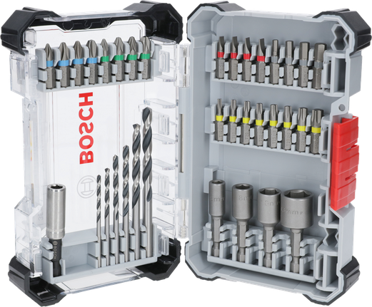 Bosch 35피스 초경 드라이버 및 HSS 드릴 비트 세트.