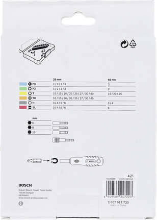 Bosch 엑스트라 하드 스크루드라이버 비트 세트 44+1개.