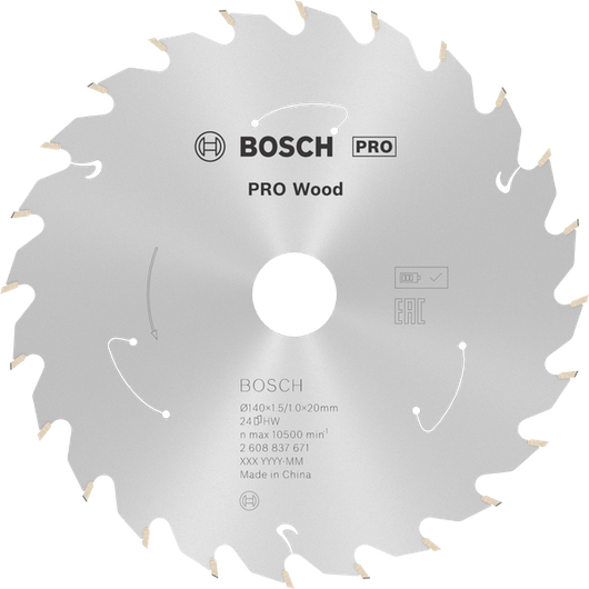 PRO Wood cordless Circular 톱날 Bosch PRO Wood 무선 원형 톱날, 140mm T24.