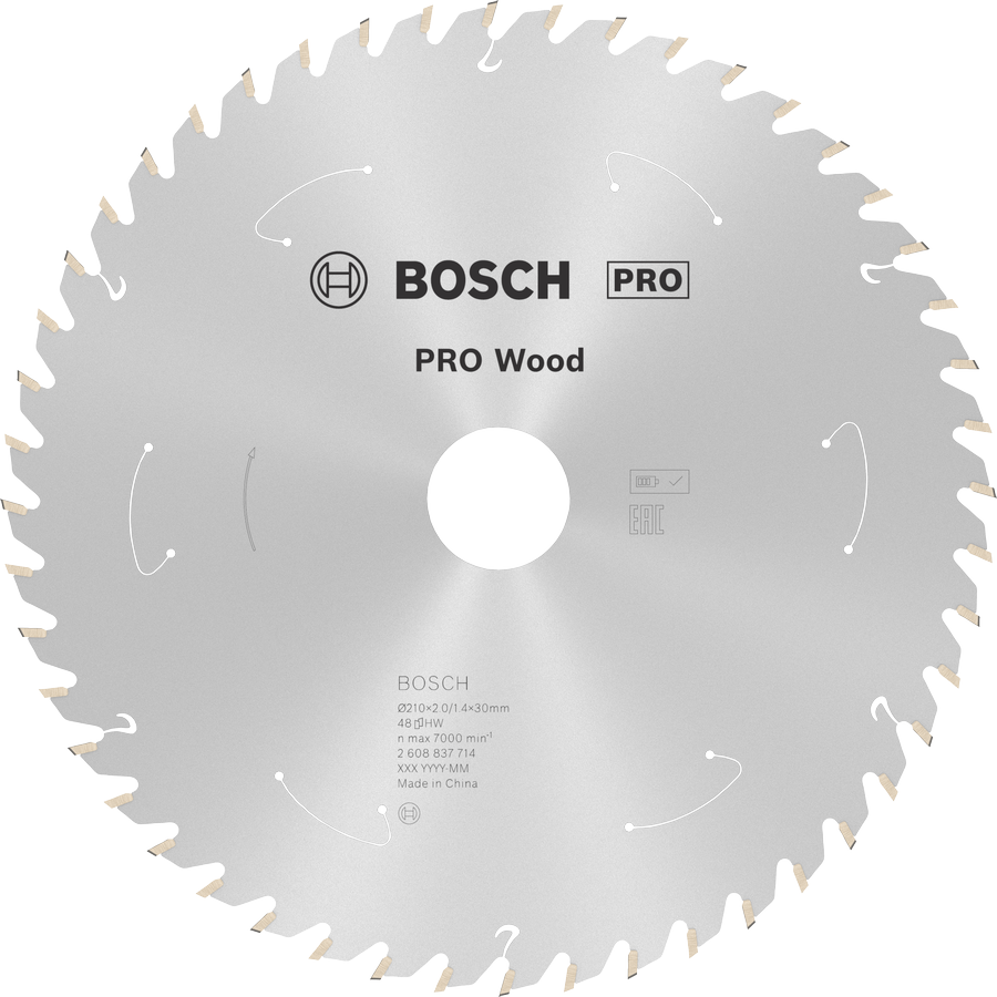 Bosch PRO Wood 원형 톱날, 210mm, 48개 이빨.