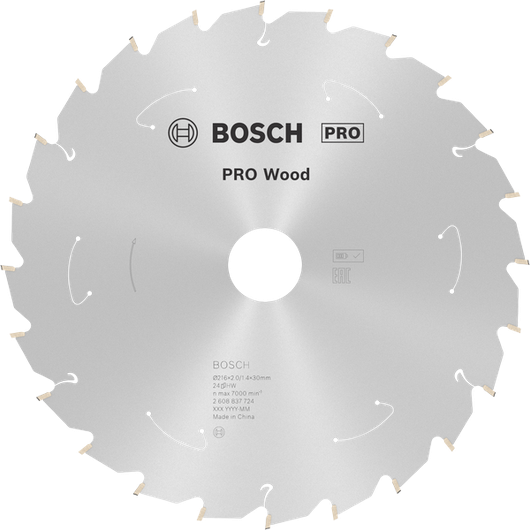 Bosch PRO Wood 무선 원형 톱날, 24개.