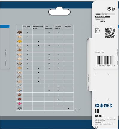 Bosch PRO 알루미늄 140 x 1.6 x 20 mm 원형 톱 블레이드 포장.