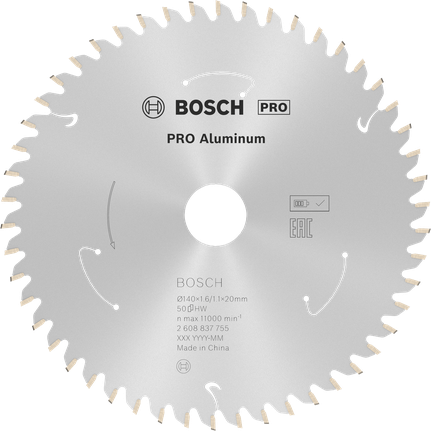 Bosch PRO 알루미늄 무선 원형 톱날 140mm 50T.