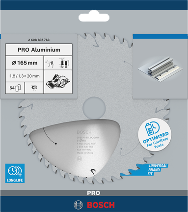 Bosch PRO 알루미늄 원형 톱날 165×1.8×20mm.