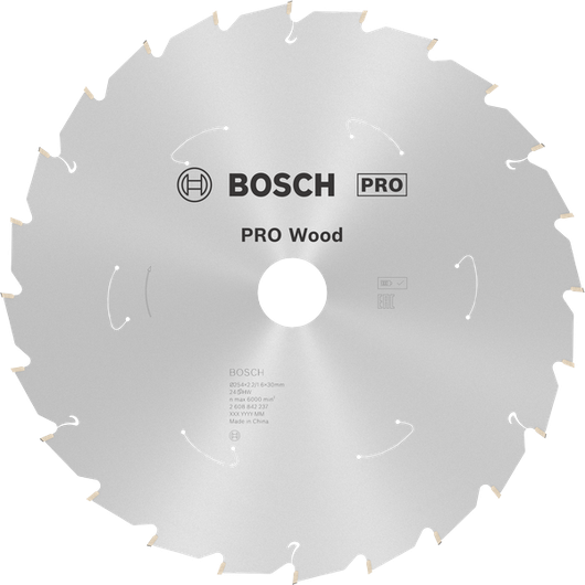 목재용 Bosch PRO 목재 원형 톱날 254mm T24.