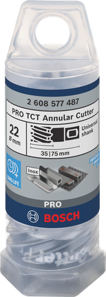 PRO Metal TCT 브로치 커터, 22 x 35 x 75mm Bosch 22mm PRO 메탈 TCT 링커터.