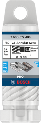 PRO Metal TCT 브로치 커터, 24 x 35 x 75mm Bosch 24×35×75mm 환형 커터.