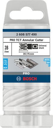 PRO Metal TCT 브로치 커터, 28 x 35 x 75mm Bosch PRO 메탈 TCT 링 커터 28×35×75 mm.