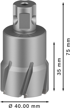 PRO Metal TCT 브로치 커터, 40 x 35 x 75mm Bosch PRO Metal TCT 환형 커터, 직경 40mm.