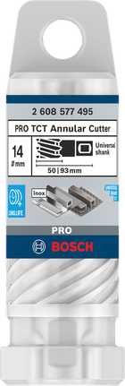 PRO Metal TCT 브로치 커터, 14 x 50 x 93mm Bosch PRO 메탈 TCT 링커터 14×50×93mm.