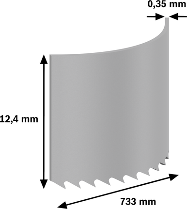 PRO CB281418 Band 톱날, 733mm, 2개 Bosch PRO CB281418 밴드톱 블레이드, 길이 733mm.