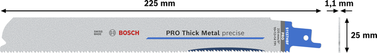 PRO Thick Metal precise S1137HBF 날, 1.1 x 25 x 225mm, 5개 Bosch PRO 두꺼운 금속 정밀 S1137HBF 톱날 225mm.