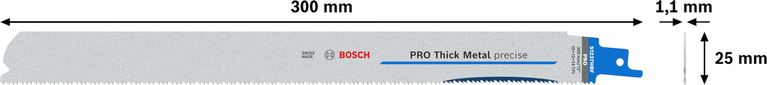Bosch PRO 두꺼운 금속 정밀 S1237HBF 톱날, 300mm.