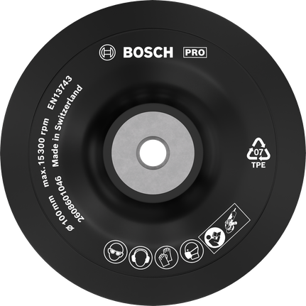Bosch PRO 백킹 패드 소프트 100mm (앵글 그라인더용).