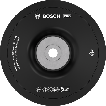 각도 그라인더용 Bosch PRO 백킹 패드 소프트 180mm.
