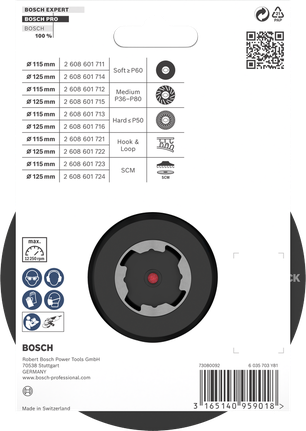 Bosch PRO 백킹 패드 X-Lock 125mm.